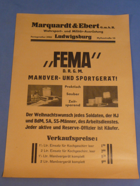 Original Pre-WWII German FEMA Advertisement Poster