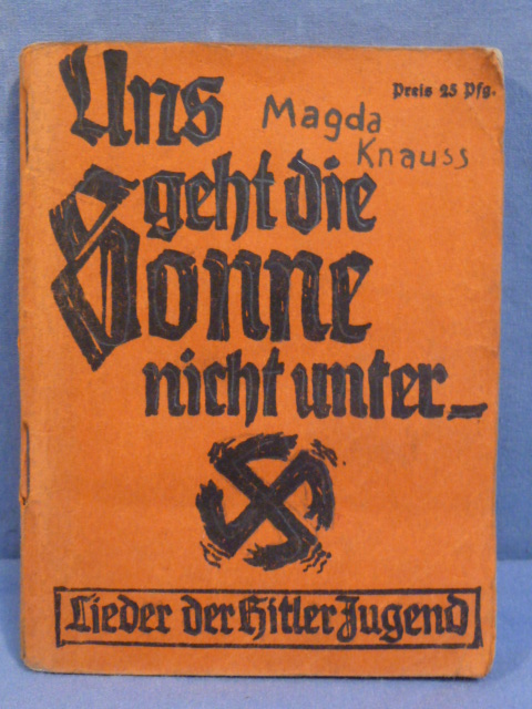 Original 1935 German Hitler Youth Song Book, Uns geht die Sonne nicht unter
