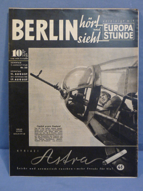 Original WWII German BERLIN h�rt und sieht EUROPA STUNDE Magazine, Radio Programming