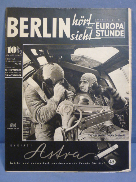 Original WWII German BERLIN h�rt und sieht EUROPA STUNDE Magazine, Radio Programming
