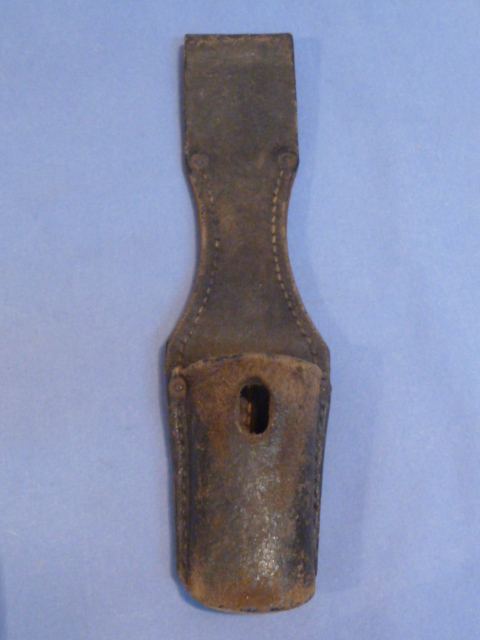 Original WWII German Luftwaffe Brown Leather 98K Bayonet Frog, Dismounted