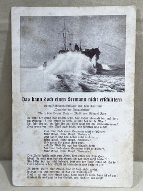 Original WWII German Military Song Postcard, Das kann doch einen Seemann nicht erschttern