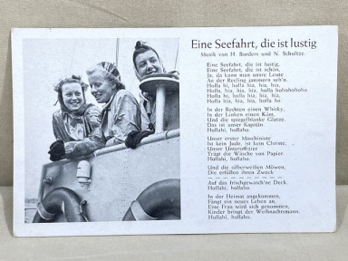 Original WWII German Military Song Postcard, Eine Seefahrt die ist lustig