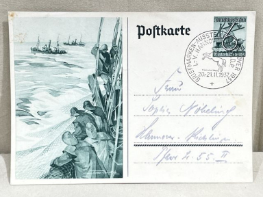 Original 1937 German Commemorative Postcard, German Shipping