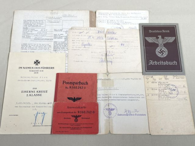 Original WWII German Set of Documents to Advanced Artillery Observer Radio Operator