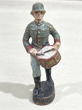 Original Nazi Era German Marching Drummer Toy Soldier, Elastolin