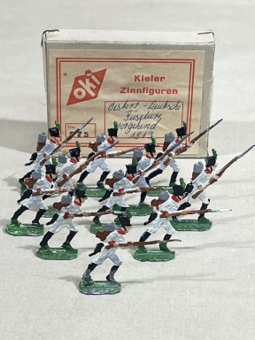 Original Nazi Era German Set of 11 Lead Flats with Box, Foot Soldiers