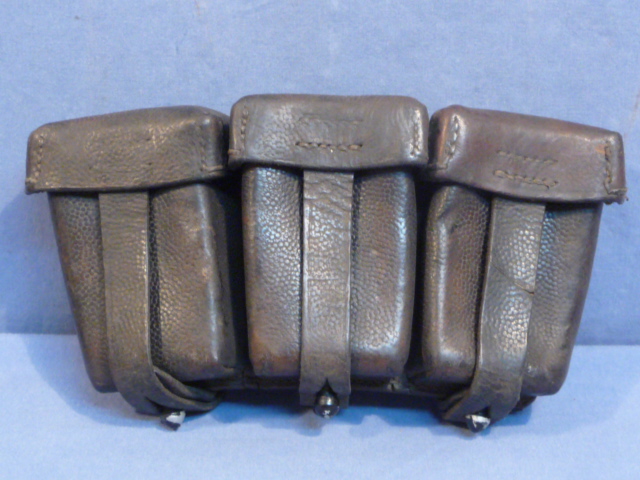 Original WWII German Pre/Early War 98k Ammunition Pouch, Blackened
