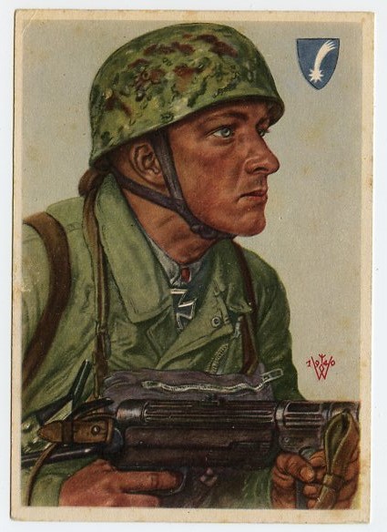 Original WWII German Personality Postcard, Fallschirmj�ger Feldwebel Arpke