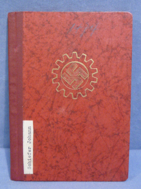 Original WWII German DAF Membership ID/Dues Book