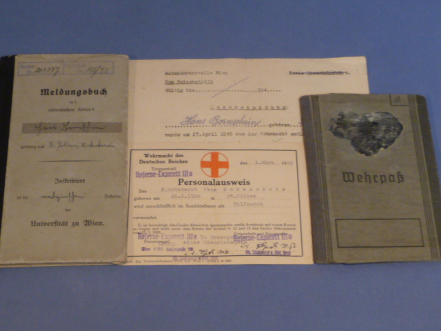 Original WWII German Heer (Army) Medic's Wehrpa and Documents Set