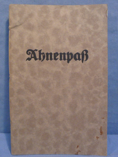 Original Nazi Era German Heer (Army) NCO Soldier's Ahnenpa� (Family Tree) Book