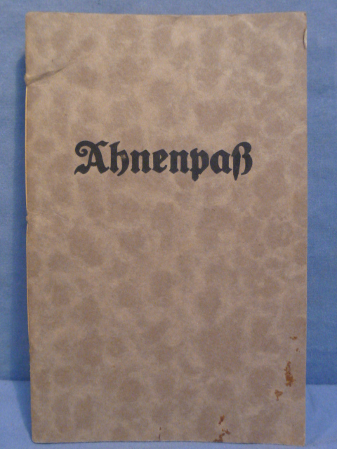 Original Nazi Era German Heer (Army) NCO Soldier's Ahnenpa (Family Tree) Book