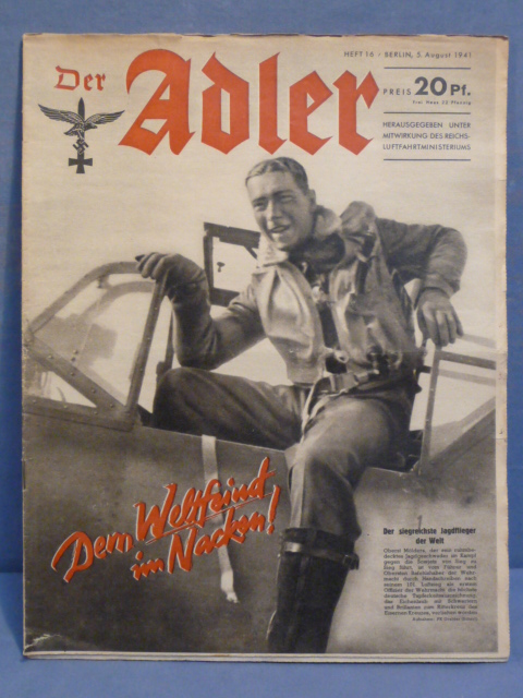 Original WWII German Luftwaffe Magazine Der Adler, August 1941 CRETE!