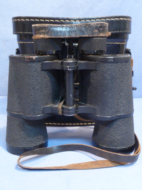 Original WWII German 7x50 Service Binoculars, Case, Neck Strap and Lens Cover