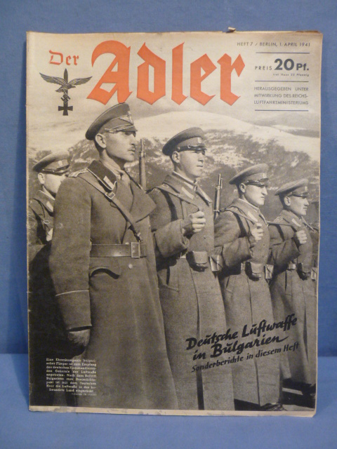Original WWII German Luftwaffe Magazine Der Adler, April 1941