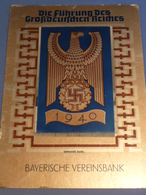 Original WWII German Calendar from the Bayerische Vereinsbank