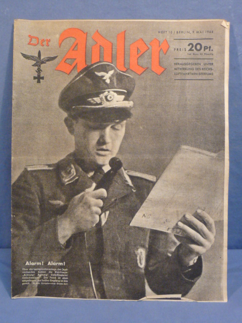 Original WWII German Luftwaffe Magazine Der Adler, May 1944 Fallschirmjger!
