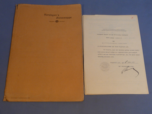 Original WWII German Documents Grouping in Original Folder
