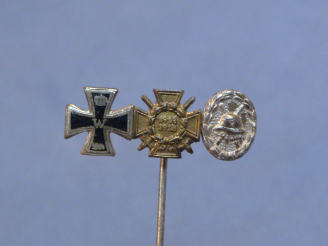 Original Nazi Era German 3 Position Miniature Medal Bar (9mm), 1914 Iron Cross