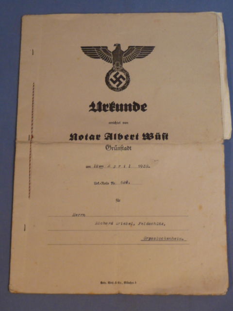 Original Pre-WWII German Deed Documents Set