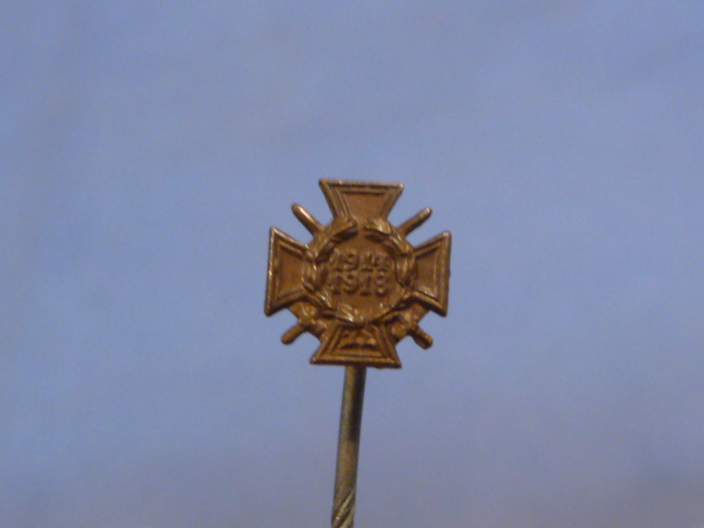 Original Pre-WWII German Combatant's 1914-1918 Honor Cross (Hindenburg Cross) Miniature, 9mm