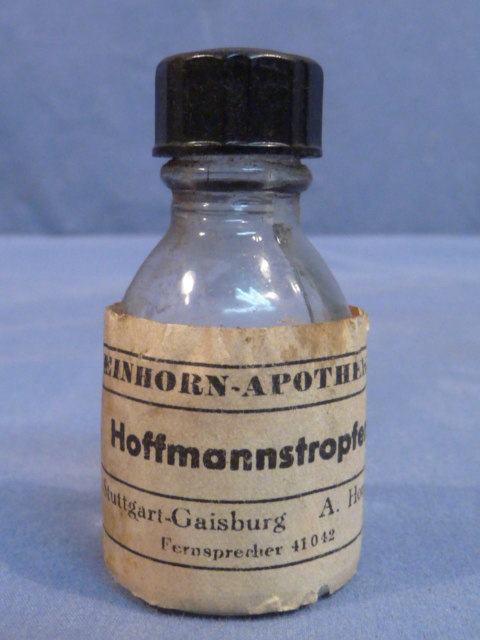 Original WWII German Glass Bottle for Hoffmann Drops, Hoffmannstropfen