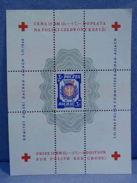 Original Early POSTWAR Polish Committee DACHAU-ALLACH Red Cross Special Stamp
