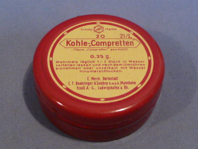 Original WWII German Medical Item, Kohle-Compretten