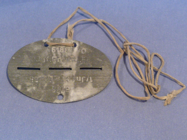 Original WWII German ID Tag (Erkennungsmarke) w/Cord, Infantry Replacement Btl. 55