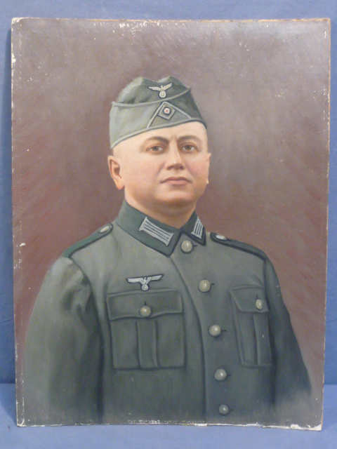 Original WWII German Oil Painting of a Heer (Army) Soldier