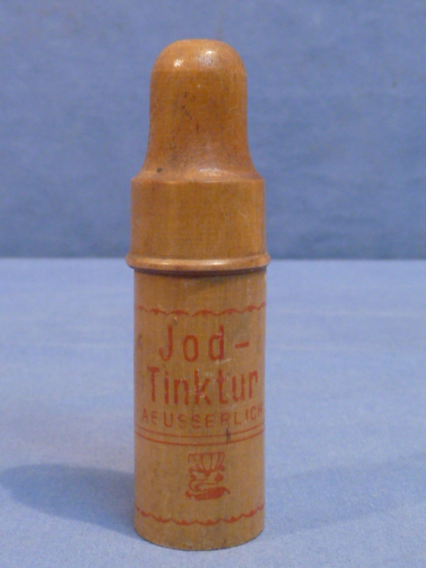 Original WWII Era German Medical Item, Wooden Container for Iodine Bottle (Jod Tinktur)