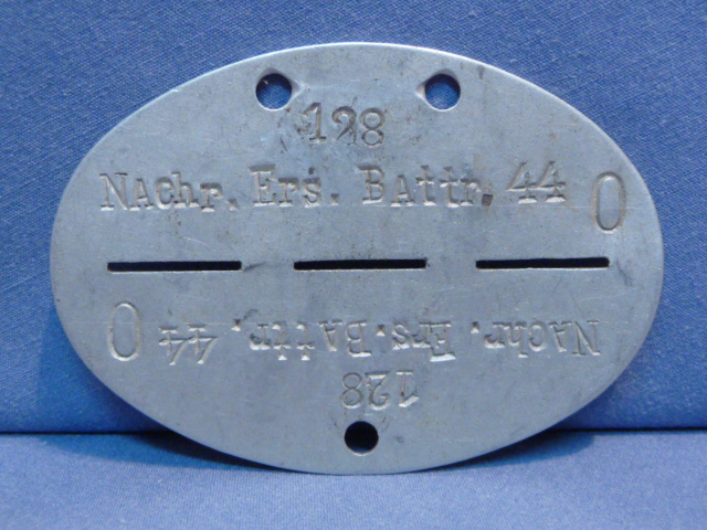 Original WWII German ID Tag (Erkennungsmarke), Signals Replacement Battery 44