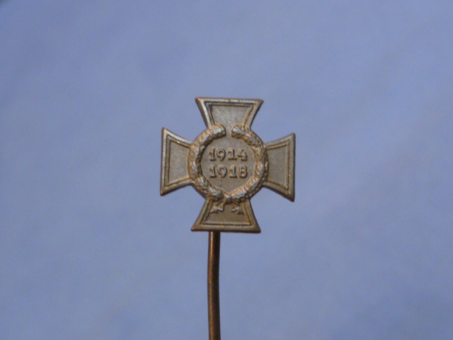 Original Pre-WWII German Non-Combatant's 1914-1918 Honor Cross (Hindenburg Cross) Miniature, 12mm