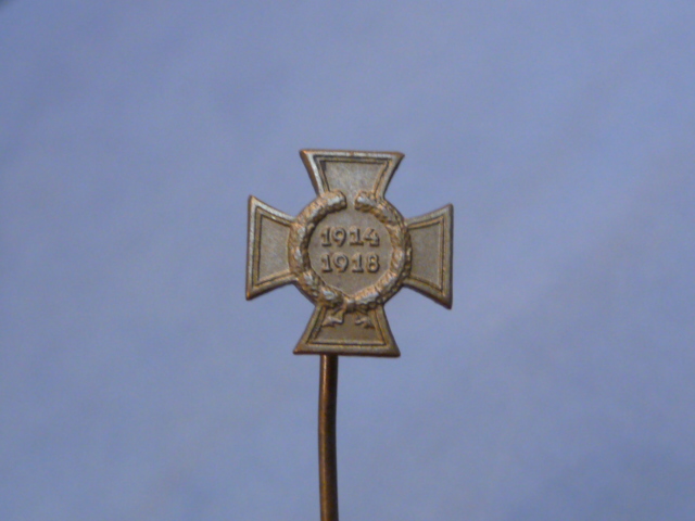 Original Pre-WWII German Non-Combatant's 1914-1918 Honor Cross (Hindenburg Cross) Miniature, 12mm
