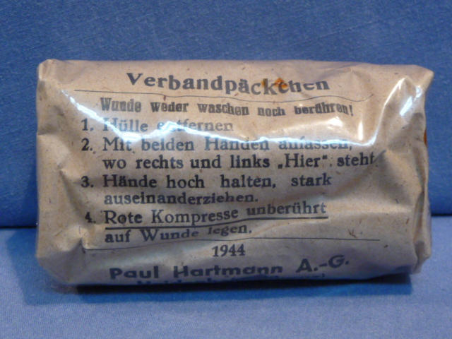 Original WWII German Medical Item, Small First Aid Bandage 1944