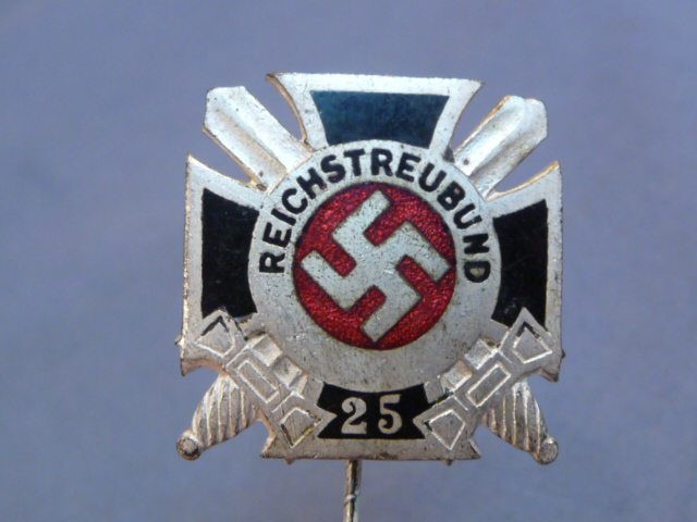 Original Nazi Era German Reichstreubund Former Professional Soldiers 25 Year Service Pin
