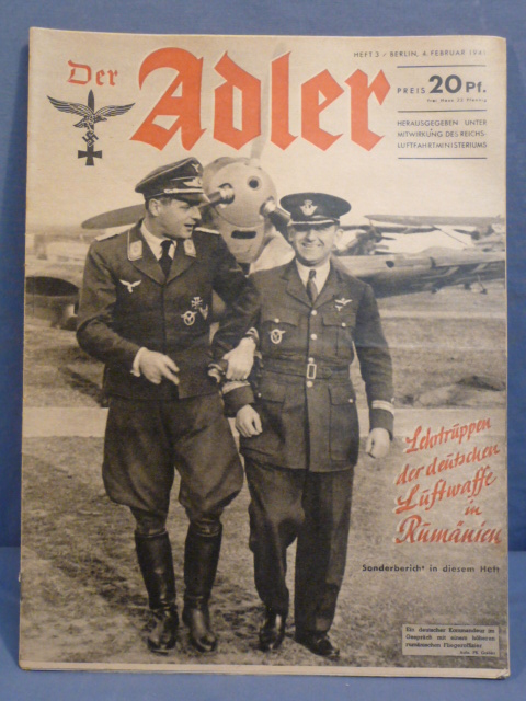 Original WWII German Luftwaffe Magazine Der Adler, February 1941