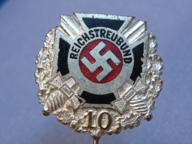 Original Nazi Era German Reichstreubund Former Professional Soldiers 10 Year Service Pin