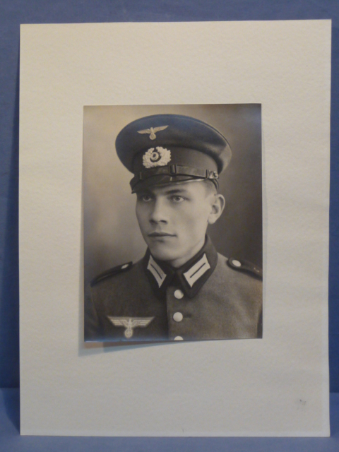 Original Early WWII German Army Soldier's Photograph on Backing, LARGE