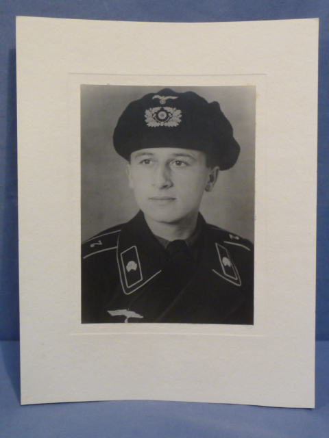 Original Nazi Era German Early PANZER Soldier's Photograph on Backing