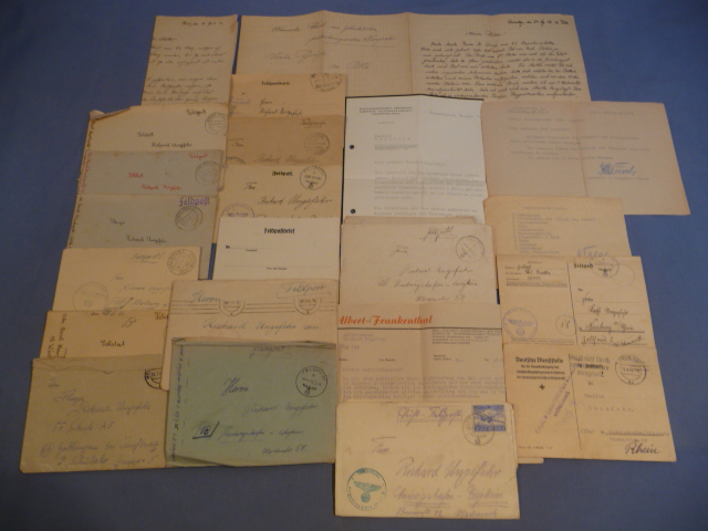 Original WWII German Documents Grouping to Fallen Soldier's Family