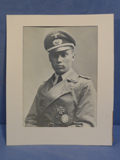 Original WWII German Decorated Assault Gun Soldier's Photograph with Matting