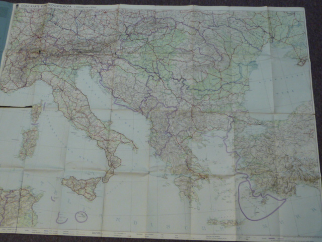 Original WWII German DDAC Driving Map, SDOST-EUROPA SD