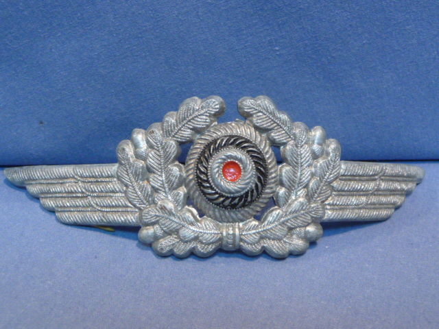 Original WWII German Luftwaffe Visor Hat Crest Cockade, ZINC