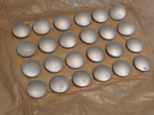 Original WWII German Card of 19mm Pebbled Buttons, Silver