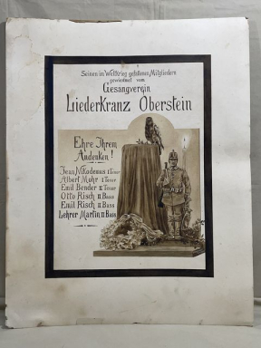 Original 1920 German Hand Lettered Print on Stiff Backing