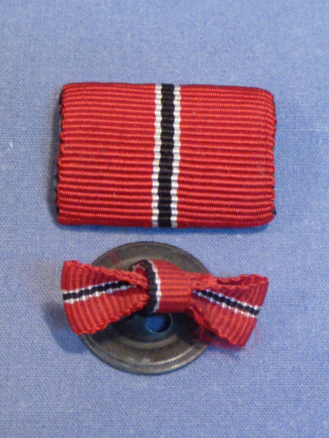 Original WWII German Ribbon Bar and Lapel Button Hole Ribbon Set, Russian Front Medal