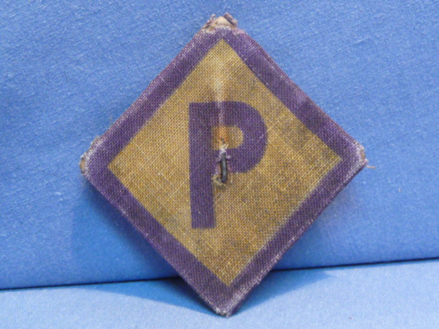 RARE! Original WWII German Conscripted Polish Worker's "P" Breast Badge