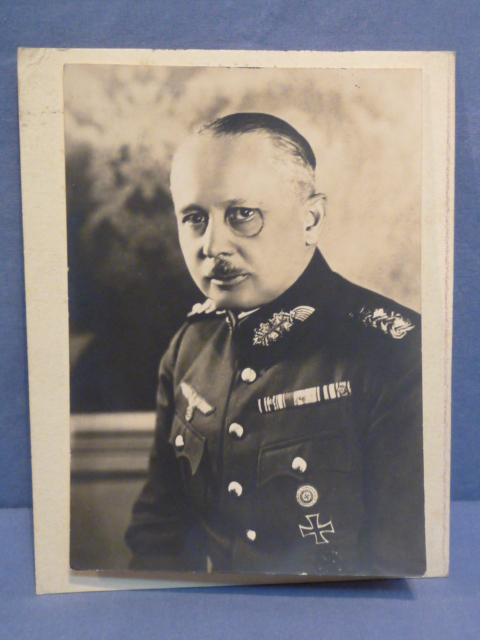 Original WWII German General Von Fritsch Photograph, On Stiff Backing